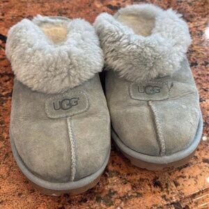UGG Kids Soft Gray Shearling Slippers